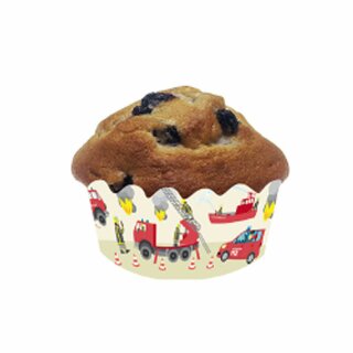 Cupcake Deko-Banderolen -  Motiv Feuerwehr 1