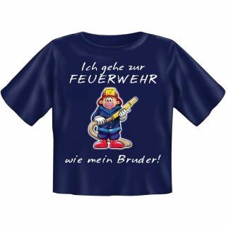 Kinder-Shirt "Ich gehe zur Feuerwehr wie mein Bruder" 110/116