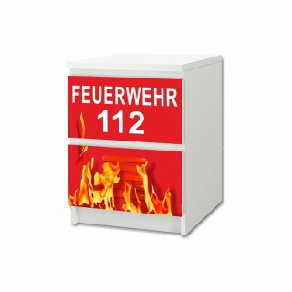 Feuerwehr-Aufkleber f&uuml;r Komode MALM von IKEA - 2 F&auml;cher (1)