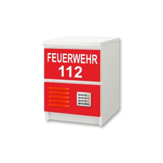 Feuerwehr-Aufkleber für Komode MALM von IKEA - 2 Fächer (2)