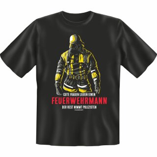 Spaß-Shirt "Frauen lieben einen Feuerwehrmann" L