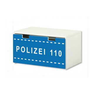 Polizei-Aufkleber für Banktruhe STUVA von IKEA