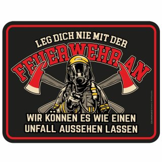 Feuerwehr Schild German Firefighter Alu Blechschild geprägt bedruckt 