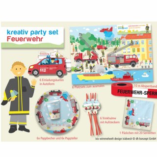 Kreativ Party Set - Motiv Feuerwehr 1